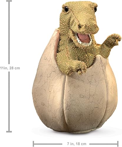 Miniatura 3 de Folkmanis 3134 - Marioneta de mano de huevo de dinosaurio, talla única, verde, bronceado, marrón