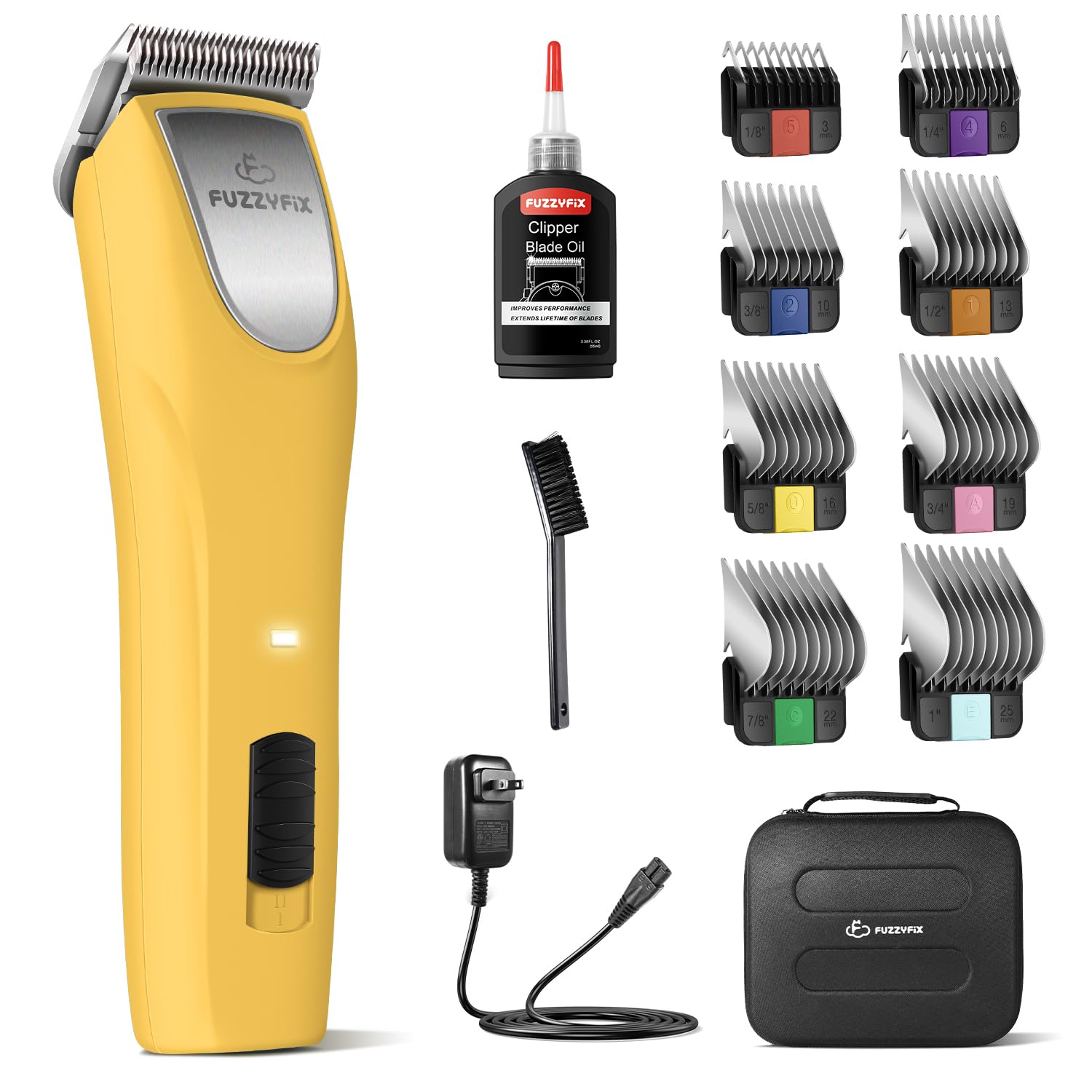 Professional Dog Clippers for Grooming, 2 Speed Pet Grooming Kit for Thick Curly Matted Coats, Low Noise Heavy Duty Cordless Hair Trimmer with Detachable Metal Blade for Animal/Pet/Horse
