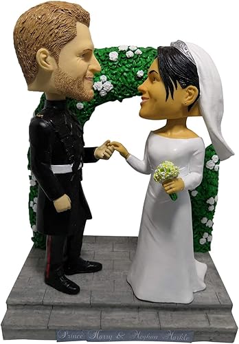 El príncipe Harry y Meghan Markle Edición Limitada Bobblehead - Edición especial de boda real - Celebrando la boda del príncipe Harry y Meghan