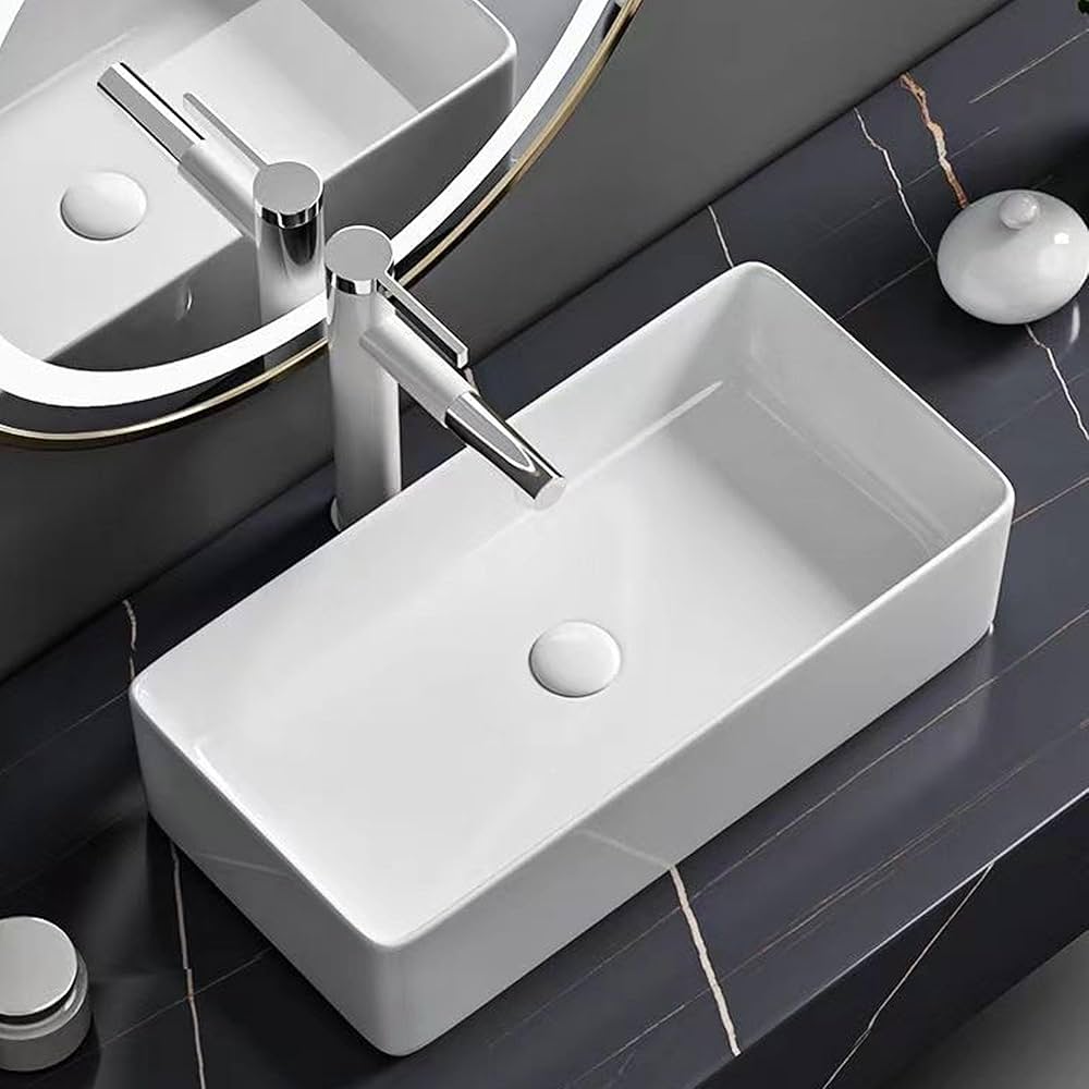 Amazon.co.jp: 小型 洗面ボウル 混合水栓 セット、陶器 洗面器