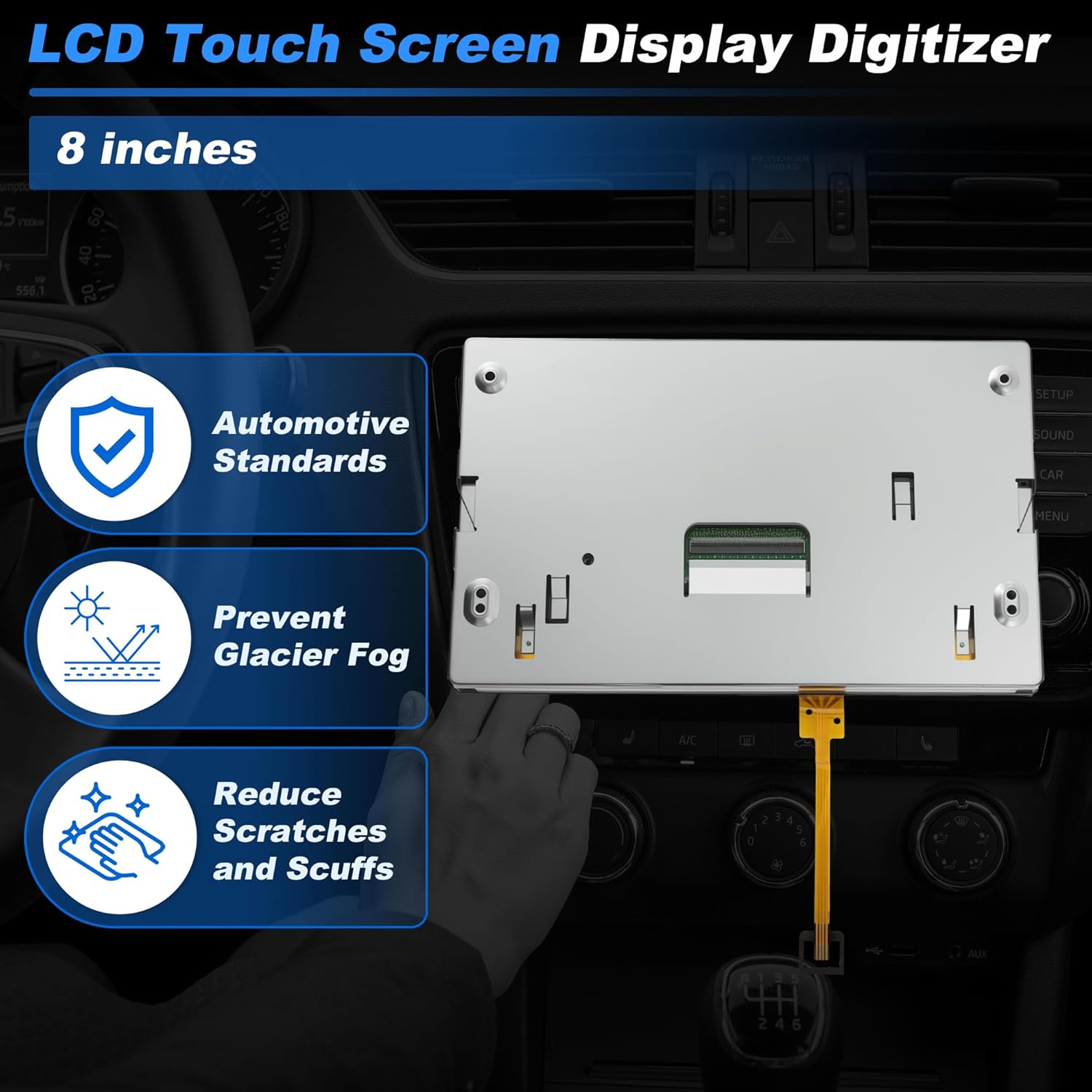 8" Radio Information LCD Touch Screen Display Glass Digitizer for Ford Explorer 2011-2015 for Ford Edge 2011-2014 for F150 F250 F 350 Replace DB5T18B955FA/DC3T18B955FA/LQ080Y5DZ03