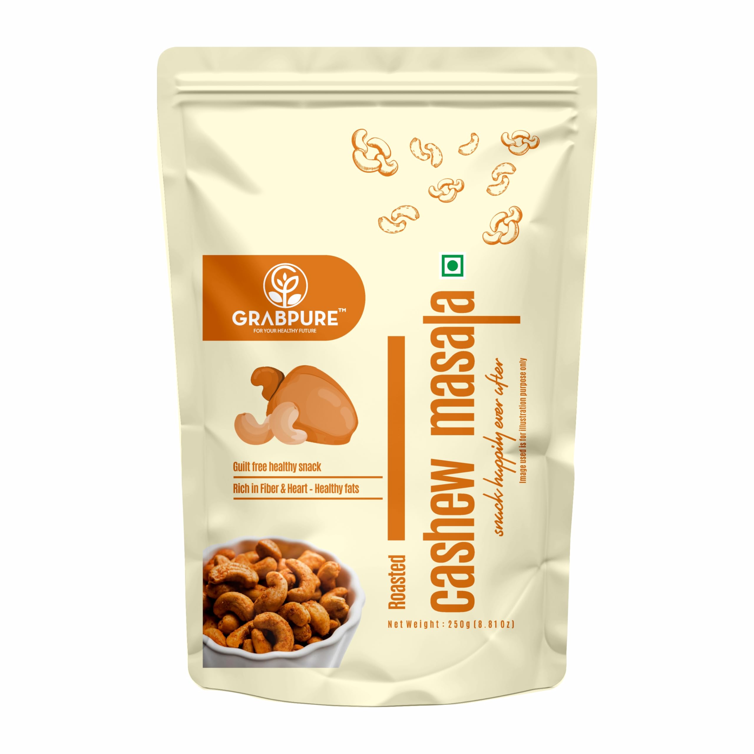 GRABPURE 100% Pure Dry Roasted Cashews Masala | roasted kaju masala Nuts Kaju Dry Fruits- 250 Grams (B09NFL5JMR) Amazon Price History, Amazon Price Tracker