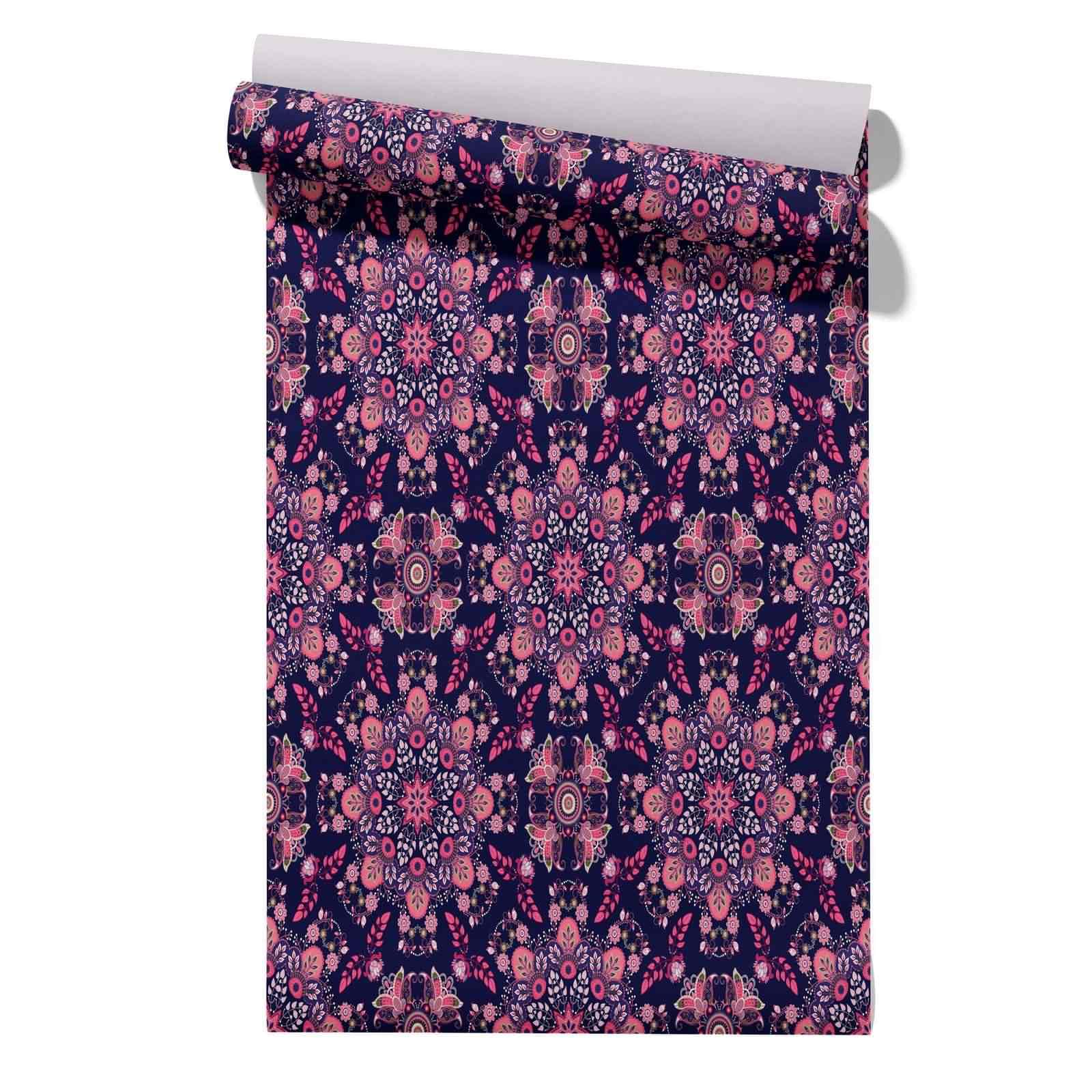 CEVAN 3D Self Adhesive Wallpaper Drawer Liner Roll Mandala Ethnic Retro Border Vintage Removable Contact Paper for Furniture 45x200cm