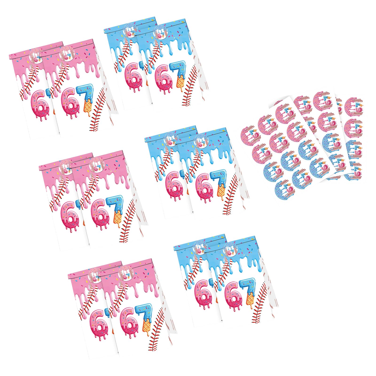 Kalttoy Food Bags Including Stickers for Themed Gatherings Birthday Present Packaging Bag Shower Decoration Supplies Home Celebration Storage Bags