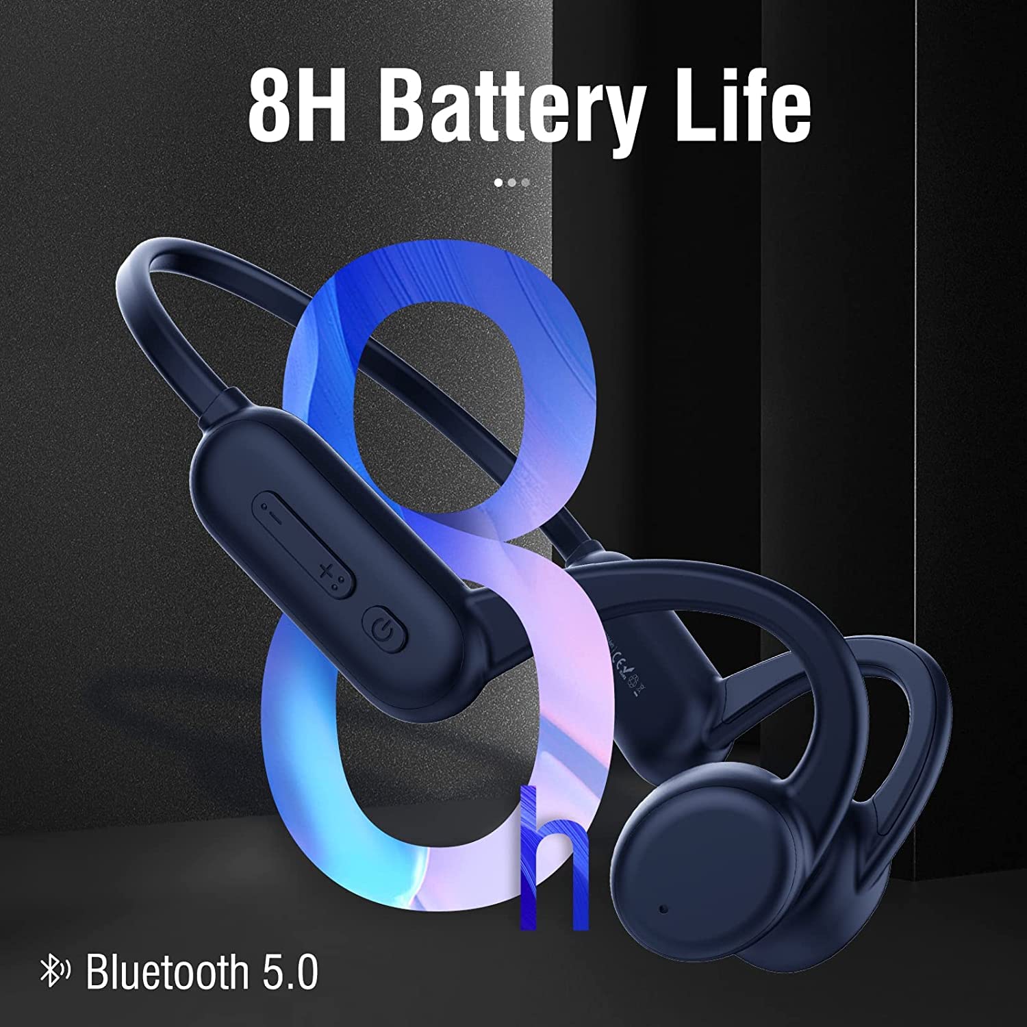 Casque Conduction Osseuse Natation,Casque sans Fil Bluetooth 5.2 avec Microphone, Casque de Natation IPX8 et mémoire 8G intégrée, Lecteur MP3 pour la Natation (Bleu)