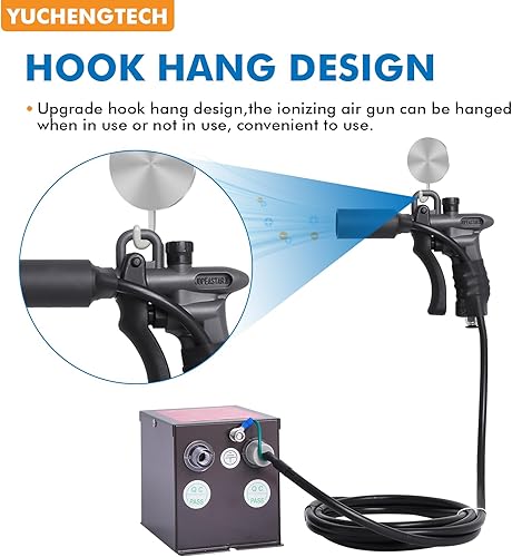 Miniatura 5 de YUCHENGTECH Pistola de aire ionizante mejorada 7KV Pistola de aire antiestática Eliminador estático Ionizador antiestático+generador de alto voltaje