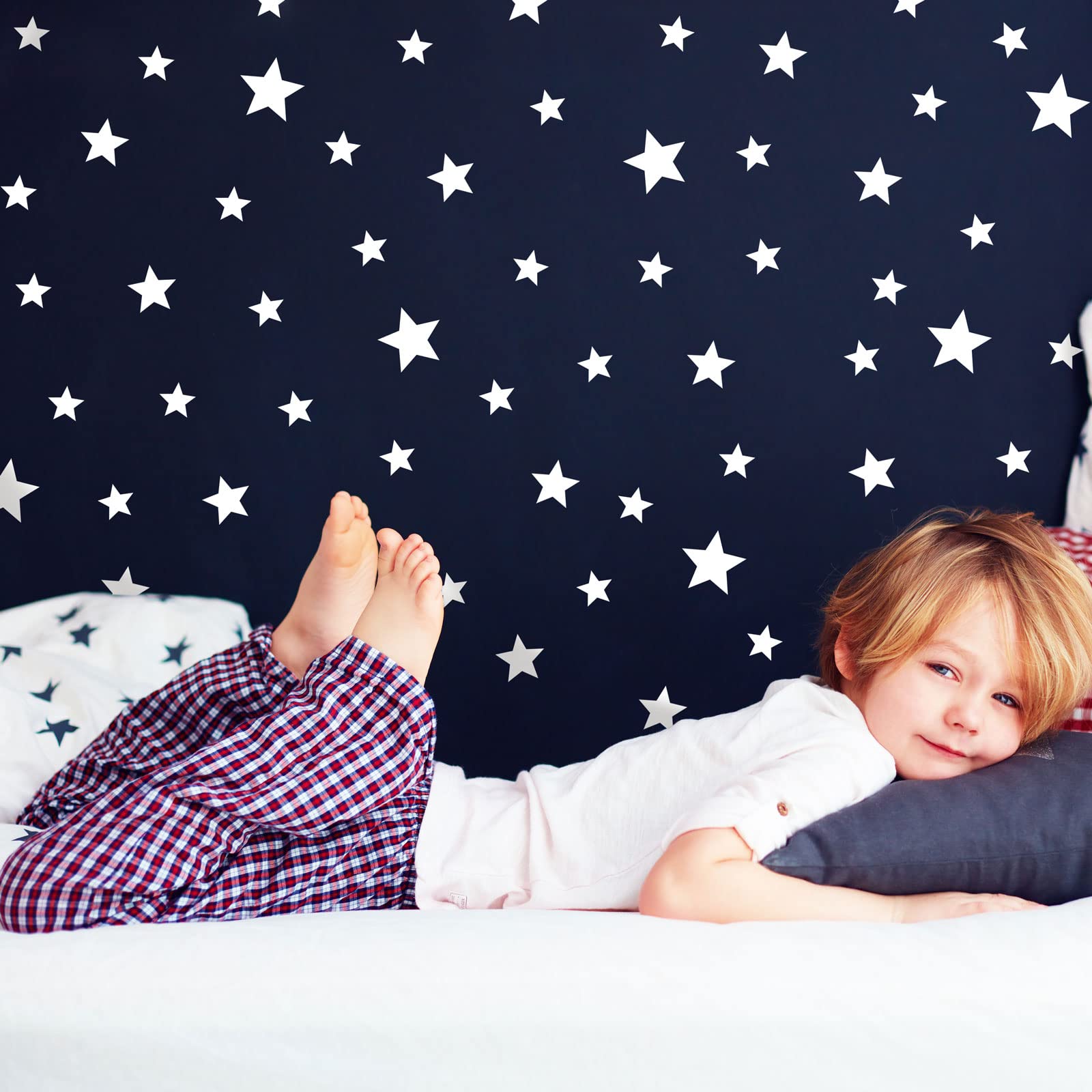 Stickerscape Star Wall Stickers (Standard - 2 Sheets - White) | Space Wall Stickers for a Night Time Themed Bedroom or Nursery | Easy to Apply, Cleanly Removable