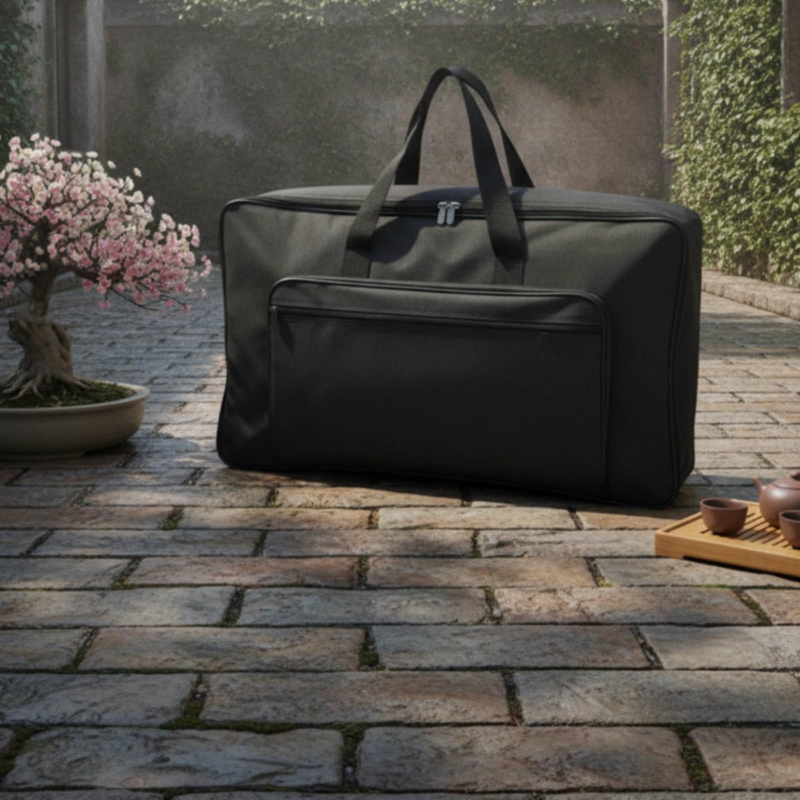 Custodia Supporto Zither Borsa Trasporto Porta Stand Guzheng Borsa Imbottita Custodia Retangolare con Manici in Oxfords per Uso Domestico Studio Sale Prova, style to 4, Array, Nero