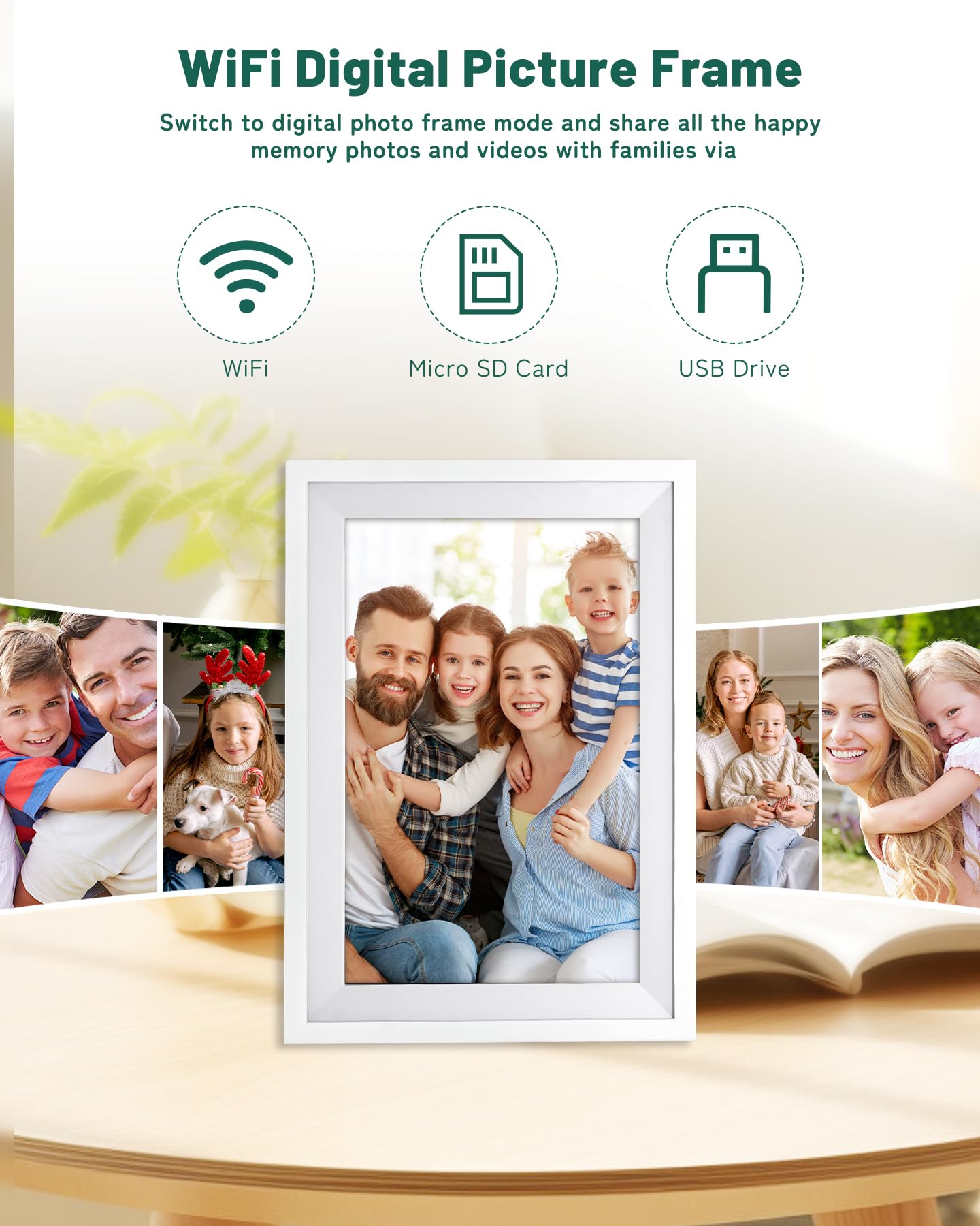 Calendario digitale da parete con touchscreen, calendario intelligente da 10 pollici, calendario elettronico per la famiglia, calendario digitale WiFi per la famiglia, grafico delle faccende