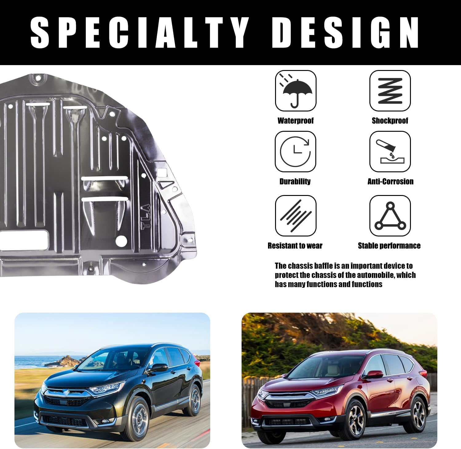 74112-TLA-A01 Engine Splash Shield Guard with mounting Screws Compatible with Honda CRV EX EXL 2017-2022 1.5L L4,Replace:74112-TLA-A01,74112TLAA01