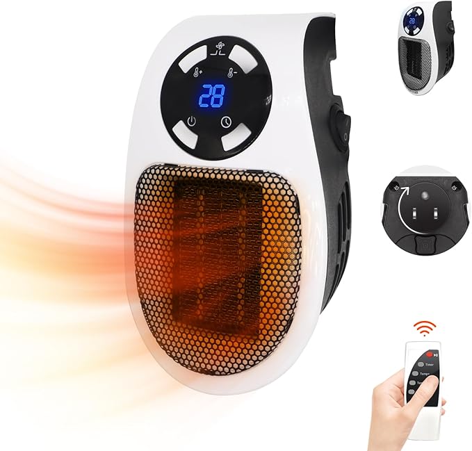 Amazon.com: Ecowarm Plug in Heater, 500W Wall Outlet Electric Space Heater as Seen on TV, Small ...