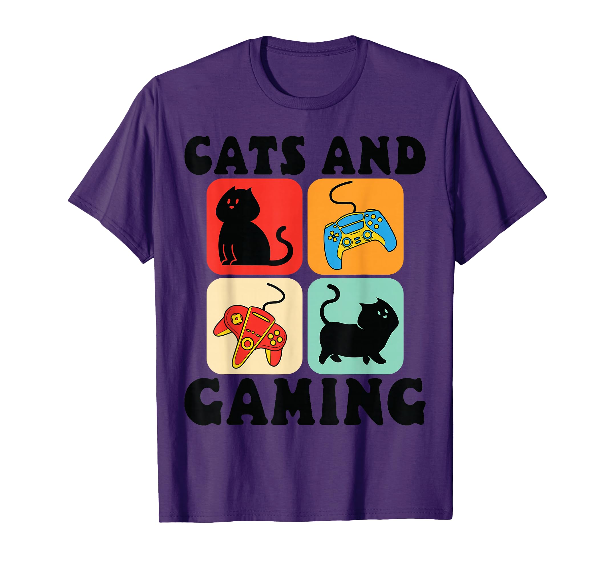 Cats And Gaming For Gamer Cat Lover Video Game Player Funny T-Shirt