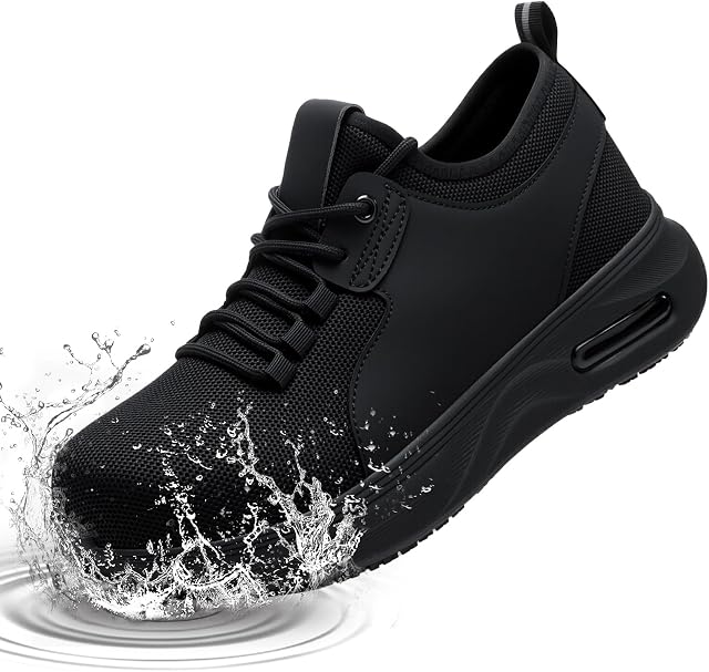 Ulogu Chaussures d'orteil en acier large pour hommes Femmes étanche à l'eau semelle antidérapante sneakers de sécurité confortable poncture proof indestructible