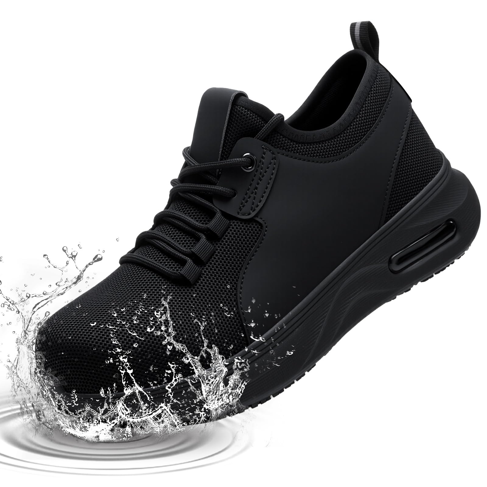 Ulogu Wide Steel Toe Shoes for Men Women Waterproof Thick Sole Non Slip Safety Sneakers Comfortable Puncture Proof Indestructible Work Shoe