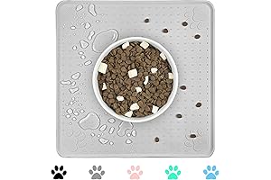 Ptlom Pet Square Silicone Placemat for Dogs and Cats - 13" x...