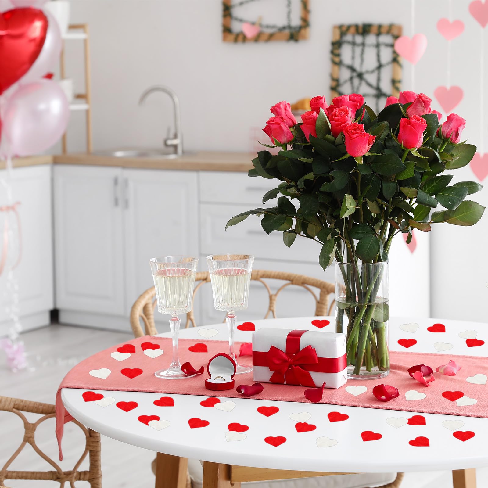 Biologisch afbreekbare confetti, romantisch wit hart, 10000