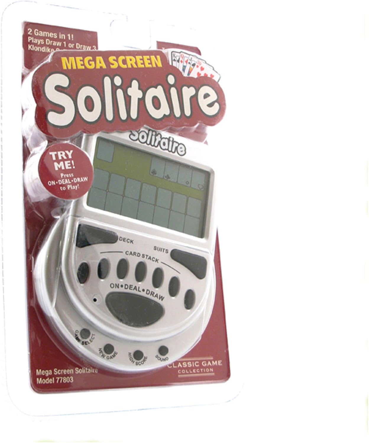 Solitaire Handheld Electronic Game Mega Screen Travel Games Batteries Included ,#G14E6GE4R-GE 4-TEW6W253692