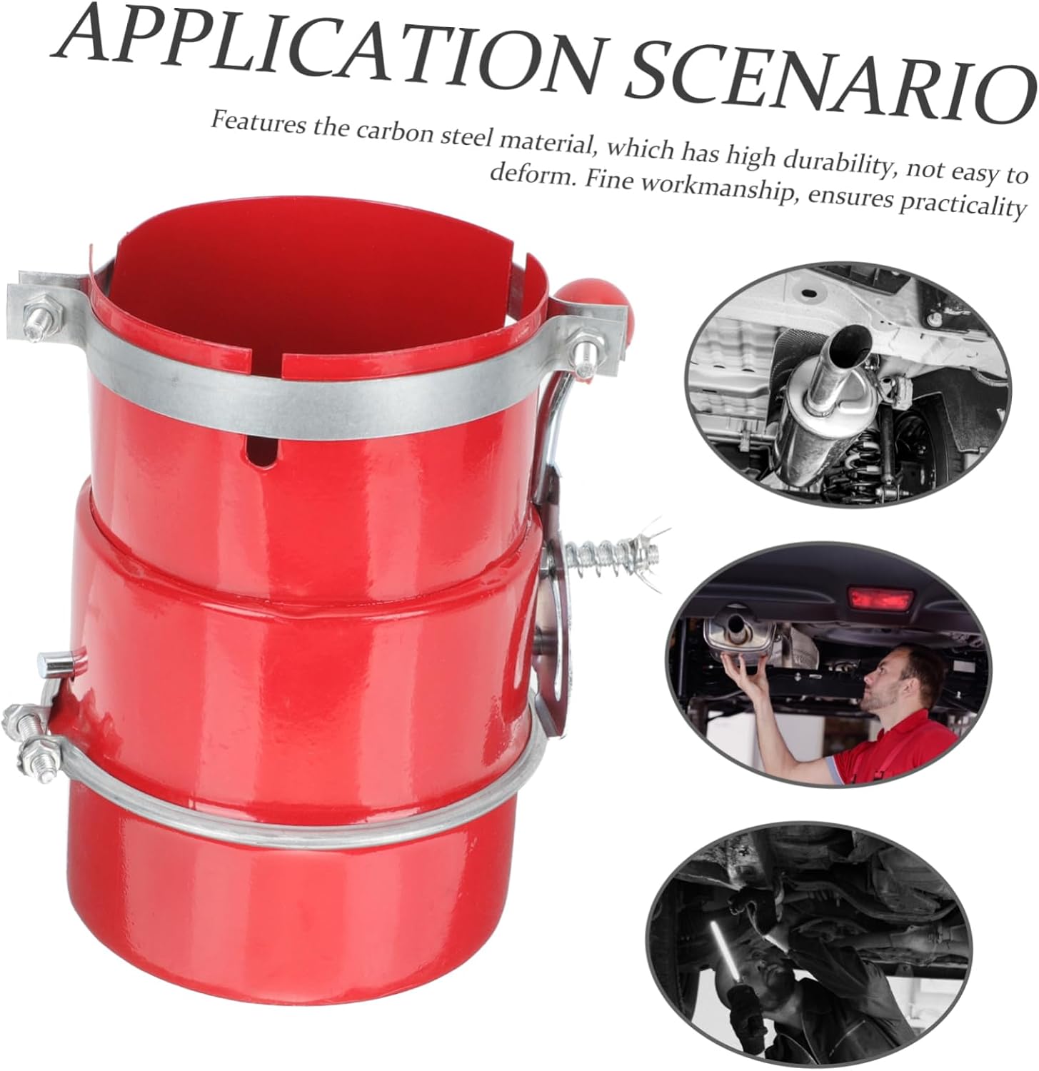 Vehicle Exhaust Spark Arrestor 110mm Carbon Steel Red