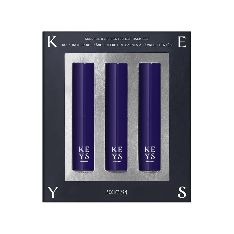 Bálsamo labial com cor Keys Soulcare, fragrância de baunilha, Pacote com 3