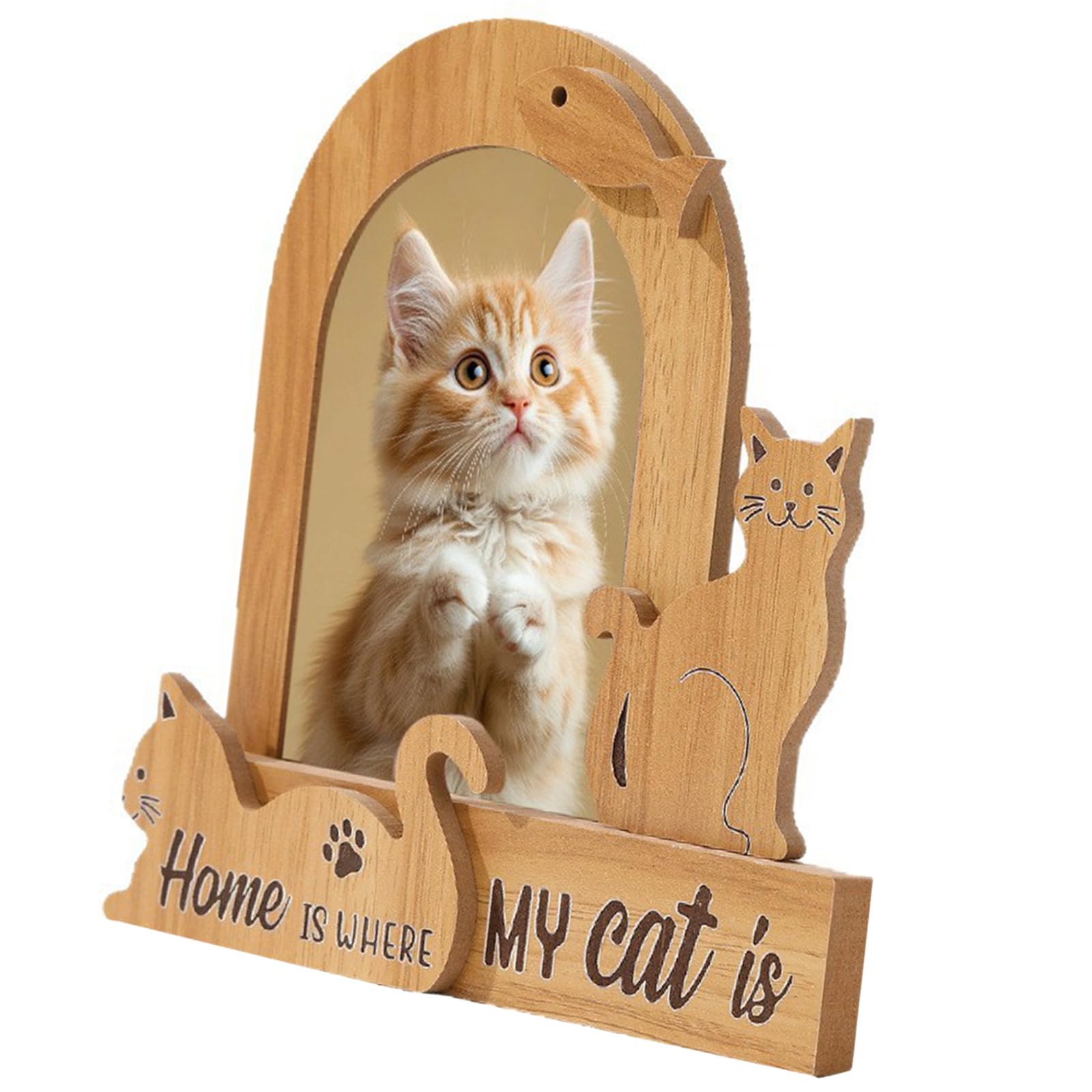 Elnwnnkc Wooden Picture Frame for Photo Pet Memorial Gift Dog Cats Loss Sympathy Gift Photo Frame with Home Decors Cats Dog