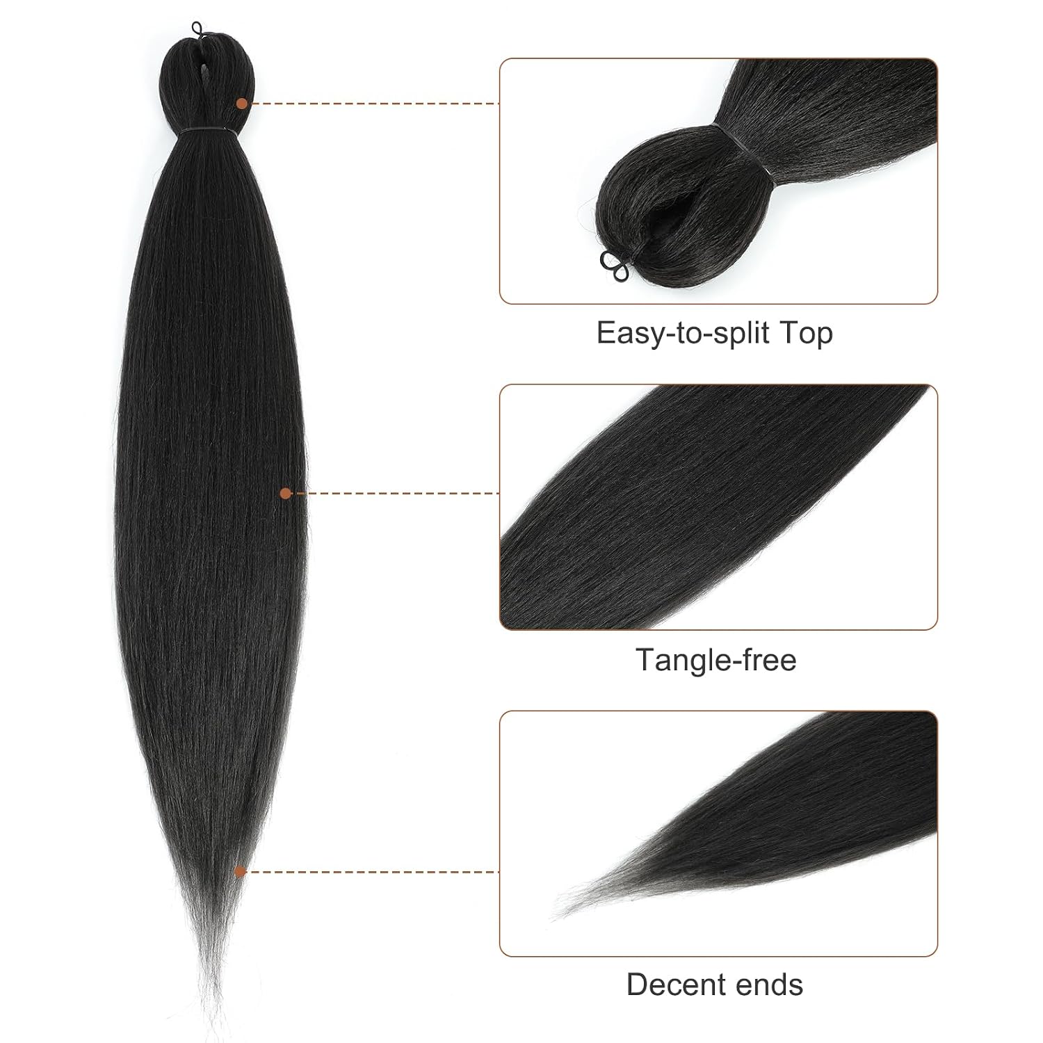 Pre-stretched Braiding Hair - 30 Inch 8 Packs Dark Brown Super Long Braiding Hair For Twist or Box Braids, Yaki Texture Hot Water Setting Synthetic Braiding Hair Extensions (30 Inch, #2-8P)