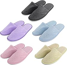 Hotel Slippers Set, 5 Pairs Guests, 28 x 11 x 0.5 cm Sponge, Beauty Center, Doctor, Women, Men, Unisex Pink, Yellow, Grey, Blue, Purple