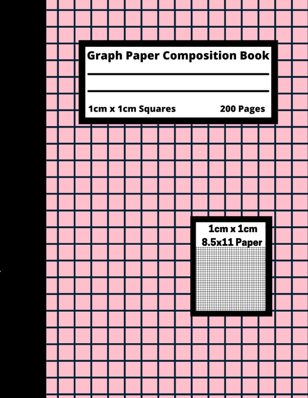 Composition Grid Notebook 1cm: 8.5x11 | 200 pages | Graph Paper Notebook for Math, Science, and Engineering | Pink