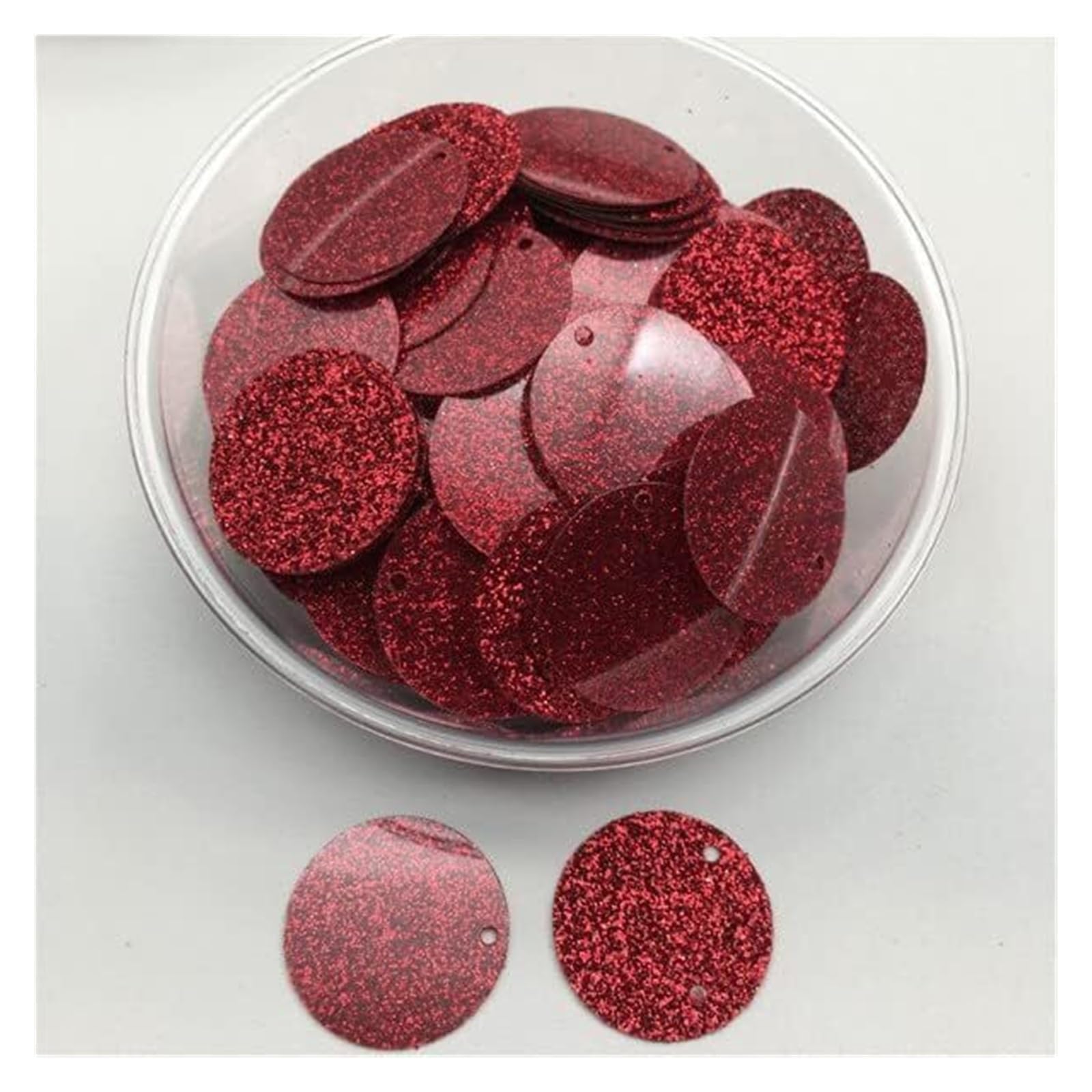 Lentejuelas para coser, Lentejuelas de 20 mm con agujeros laterales, brillantes, planas, redondas, sueltas, for coser, decoración bodas, manualidades, álbumes recortes, bricolaje(Svart)