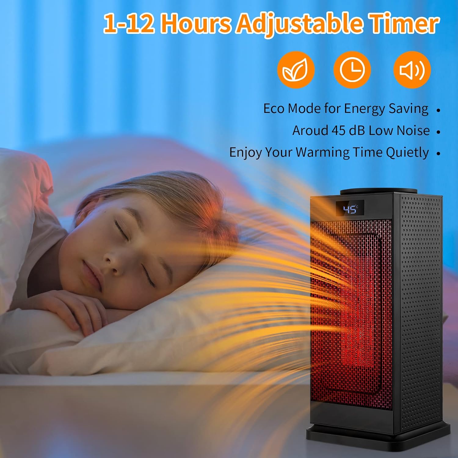 Space Heater, LXUNYI 1500W Portable Heater with Remote 12H Timer Fast Heating Programmable Digital 90° Oscillating Tower Heater with Thermostat Large Electric Ceramic Heater for Bedroom and Indoor Use