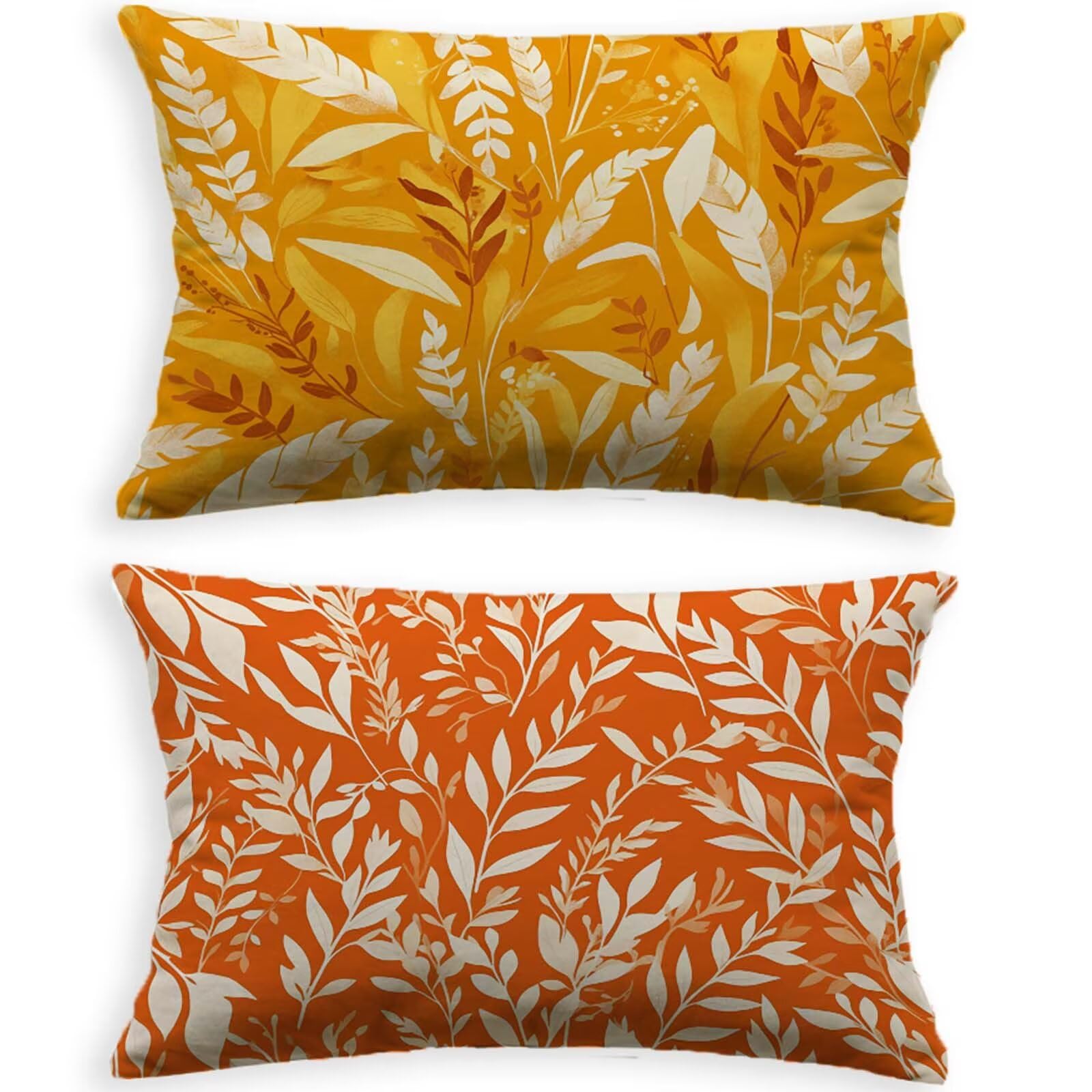 Housse de coussin velours 40x70 cm orange taie oreiller rectangulaire
