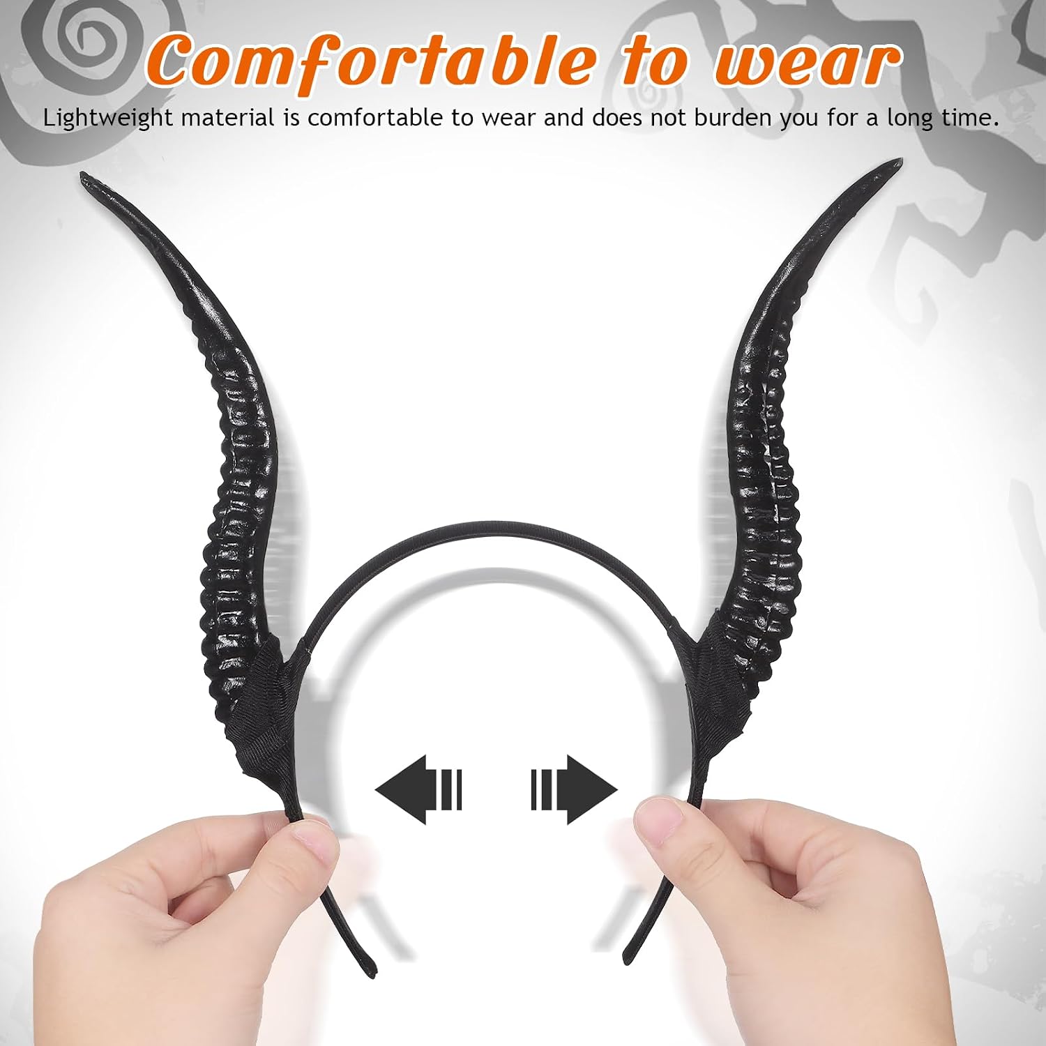 FOMIYES Halloween Devil Horn Headband Antelope Gothic Horn Headbands for Halloween Cosplay Costume Party Prop Black