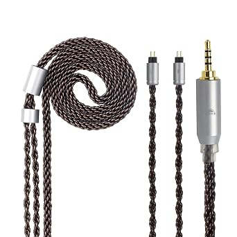 okcsc 0.78 2 PIN Replacement Upgrade IEM Cable for KZ AS10 ZS10 ZS6 ZSR ZSA ED16 ES4 ZST BL03 TRN V90 V80 ES4, 8 Core OFC Audio Cable with 2.5mm Plug, 4 Feet Length