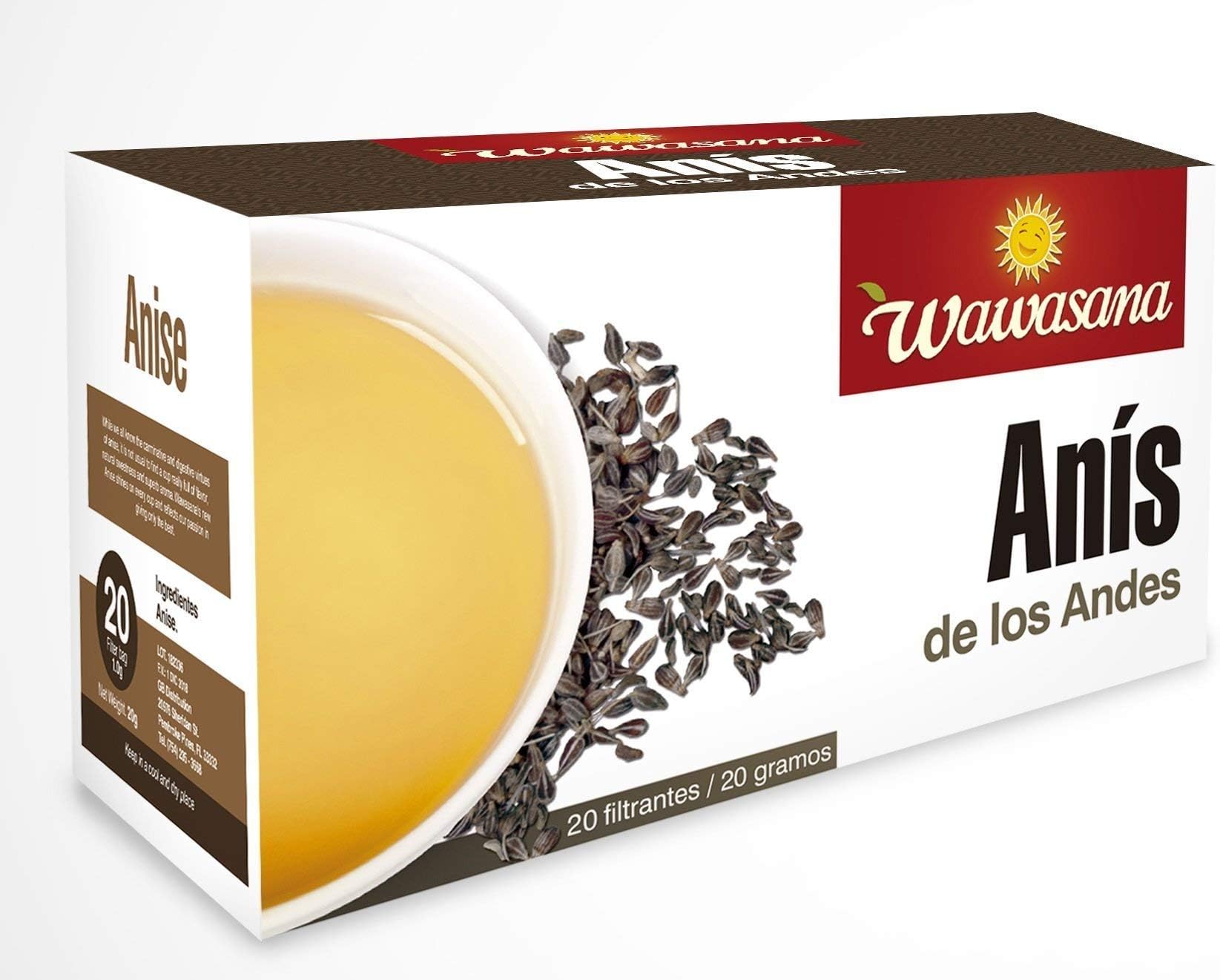 Wawasana.Anise Tea.100% Pure Anise, from Peru. 20 teabags, 20 grs