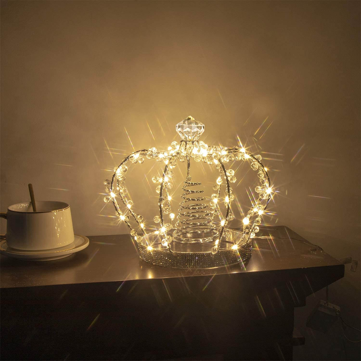 Buy PEIDUO Christmas Jeweled Crown Tree Topper Adapter Plug in with 60