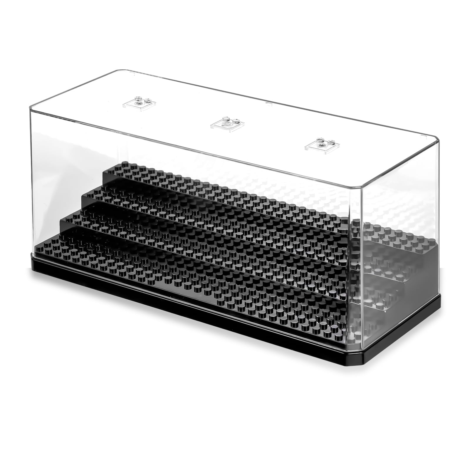 Akrylowa Witryna Na Minifigurki, 4 Stopniowa Pyłoszczelna Przezroczysta Pudełko Ekspozycyjne z Wyjmowanymi Półkami, Sztaplowana Gablota Ochronna Do Klocków, Bloków Kolekcjonerskich, Kolekcji