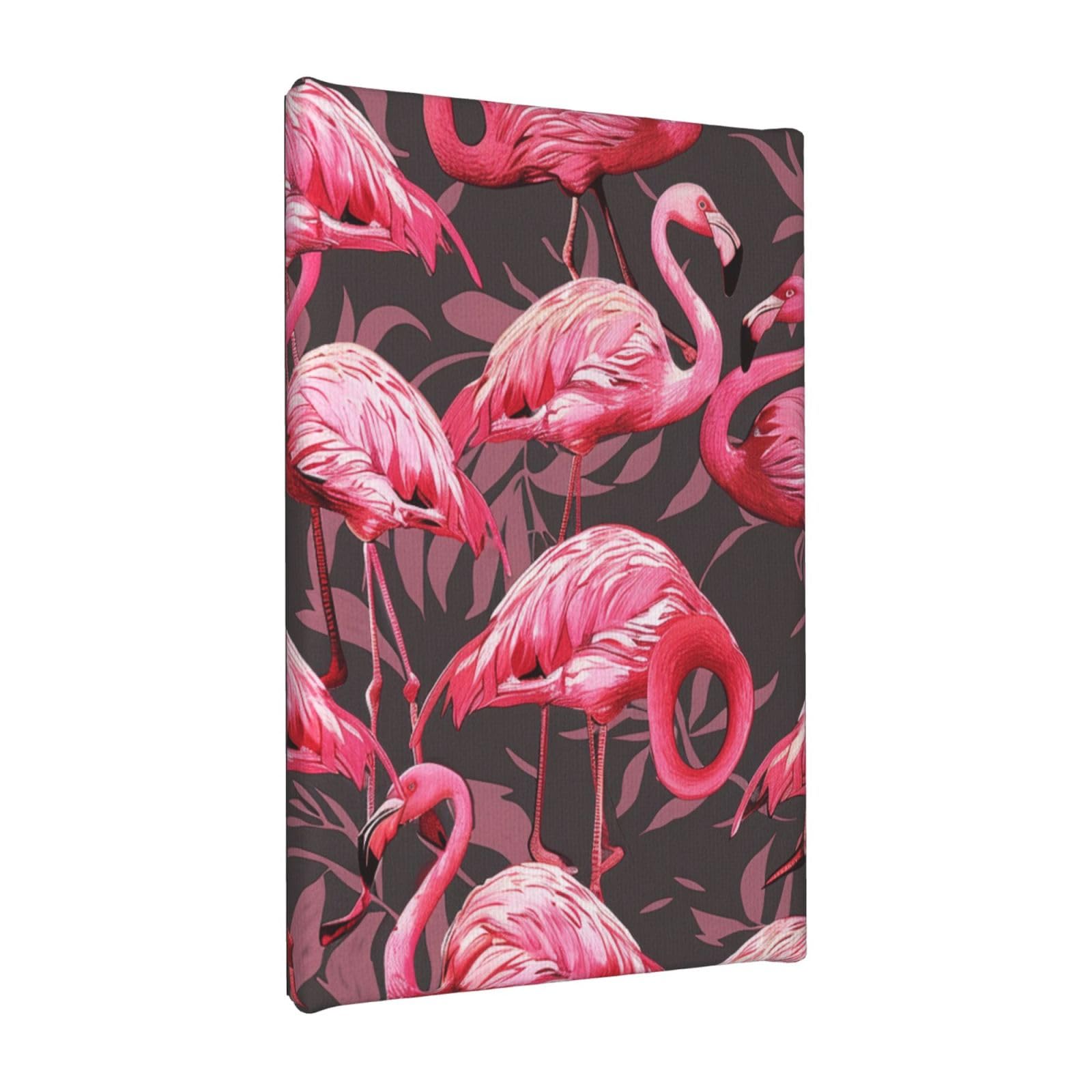 YKLJG cute flamingo pattern Printed Wall Art Canvas Painting 20x30 CM Wooden Framed Picture Painting Artwork Prints for Bedroom Kitchen Home Office Decor