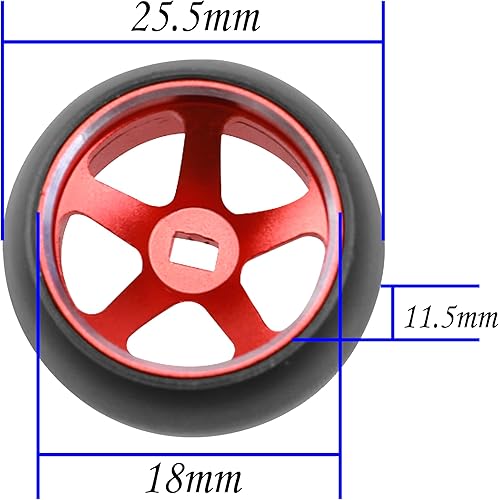 Miniatura 3 de Paquete de 4 neumáticos de plástico para automóvil de 0.98 x 0.59 pulgadas 128 pulgadas con llantas de metal compatibles con Wltoys K969 K989 P929