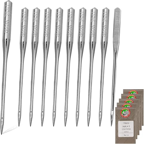 50 Pcs Embroidery Sewing Machine Needles Size 75/11 130/705H HAx1