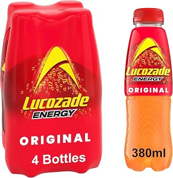 Lucozade Variety Energy & Sports Drinks Bundle | Assorted Refreshment Drink Pack for Home & Gym Energy Drink Original 4 x 380ml