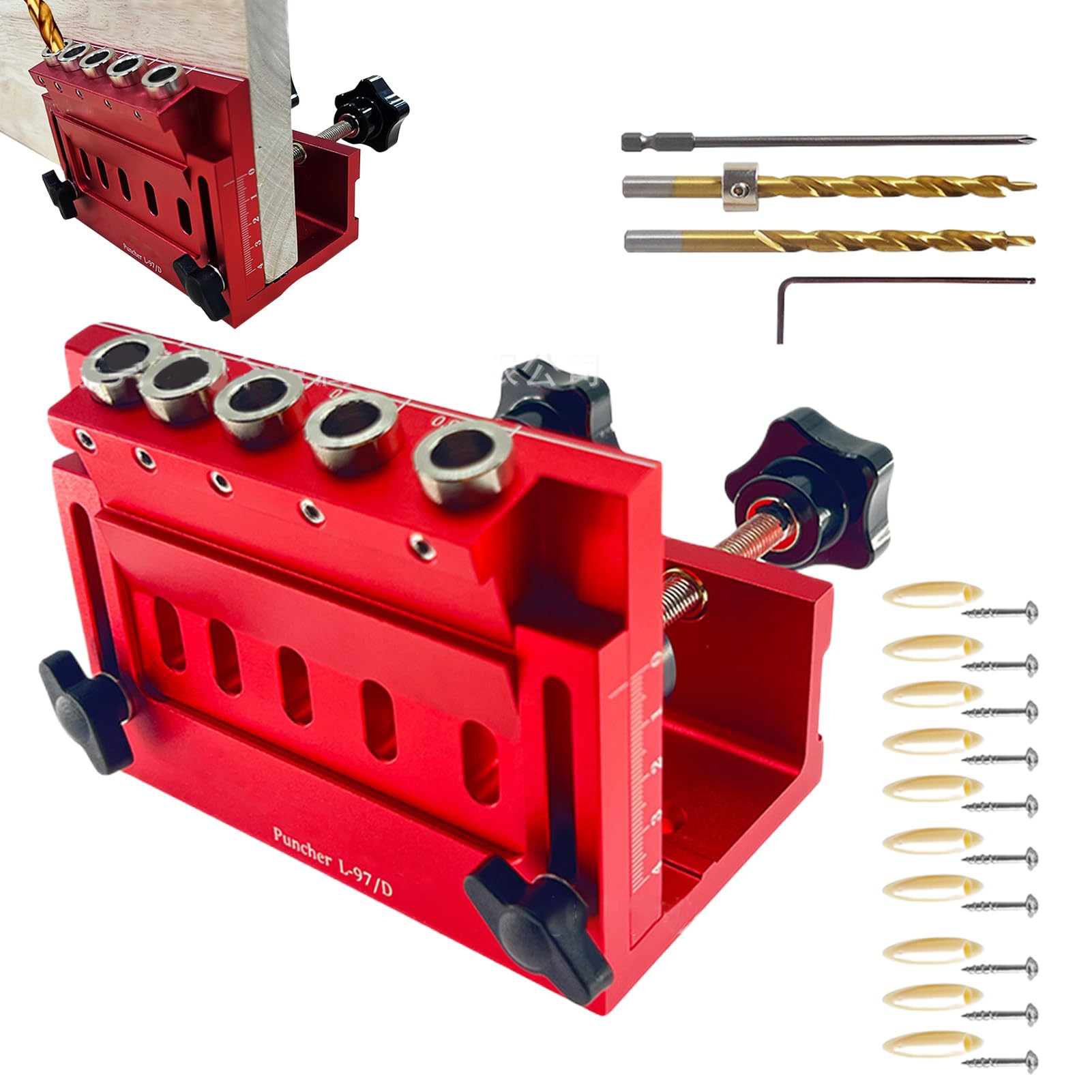 Pocket Hole Jig Lochlocator Dübel-Set | Effiziente Aluminiumlegierung Positionierhilfe Führungswerkzeug für Holzwerken Enthusiasten Profis & Einsteiger