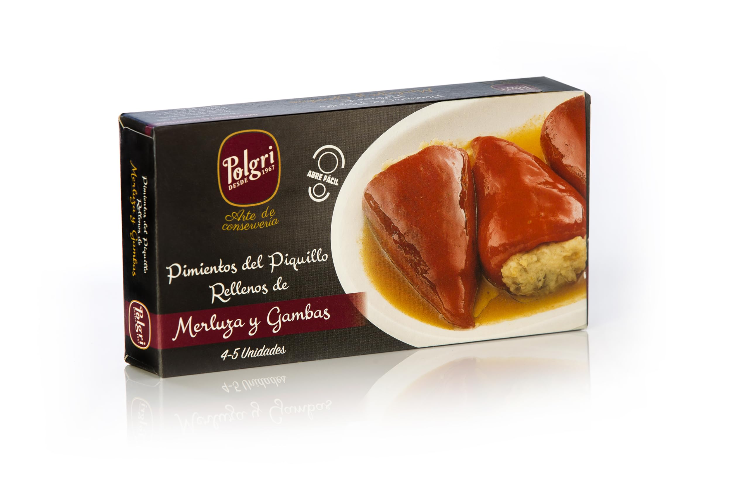 Polgri Pimientos del Piquillo Rellenos de Merluza y Gamba, 3 x 220 grs, Lata