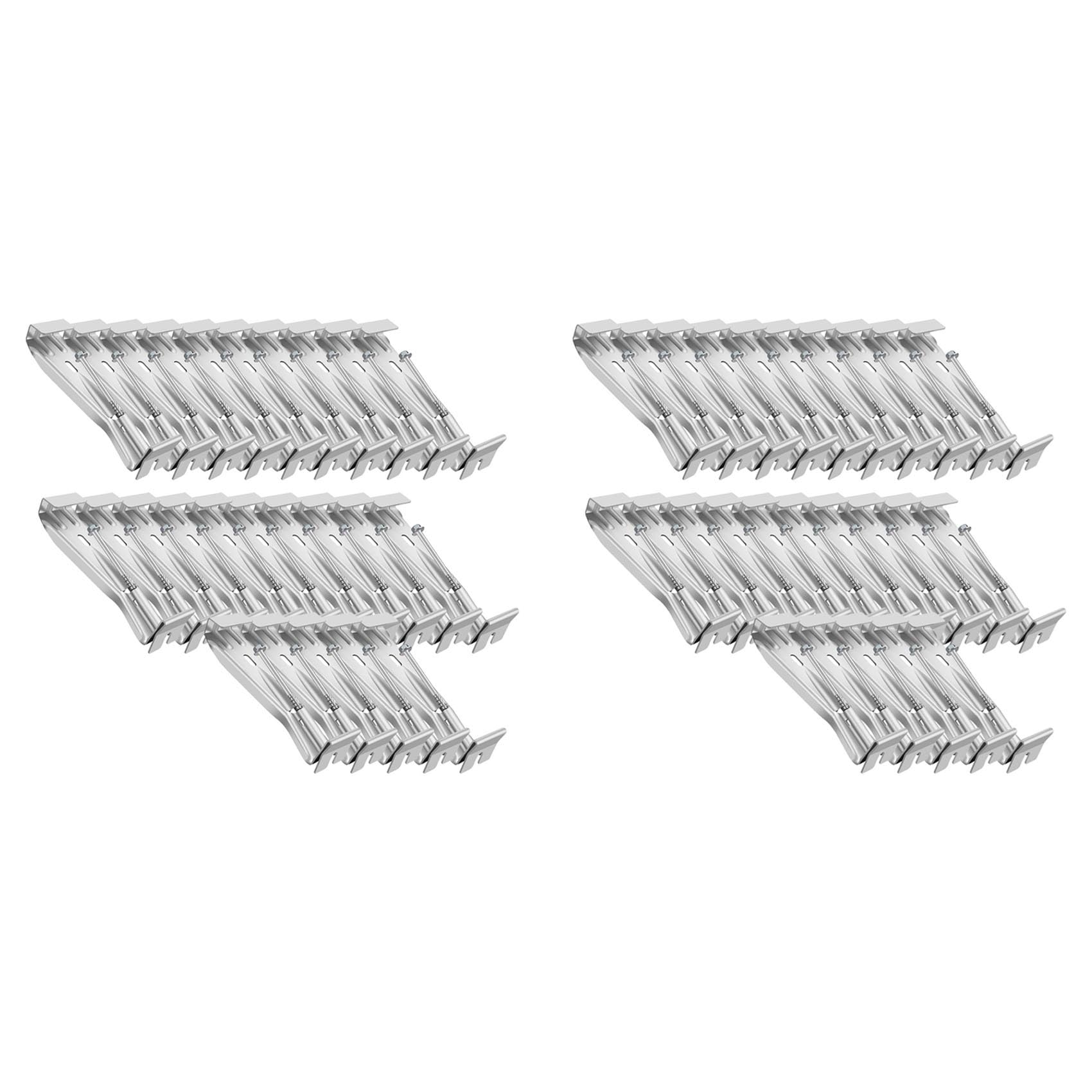 Jnchdghwa Silver 5Inch 50 Pack Gutter Hangers, With Pre-Inserted, Aluminum Gutter Brackets For Repairing Sagging Rain Gutters