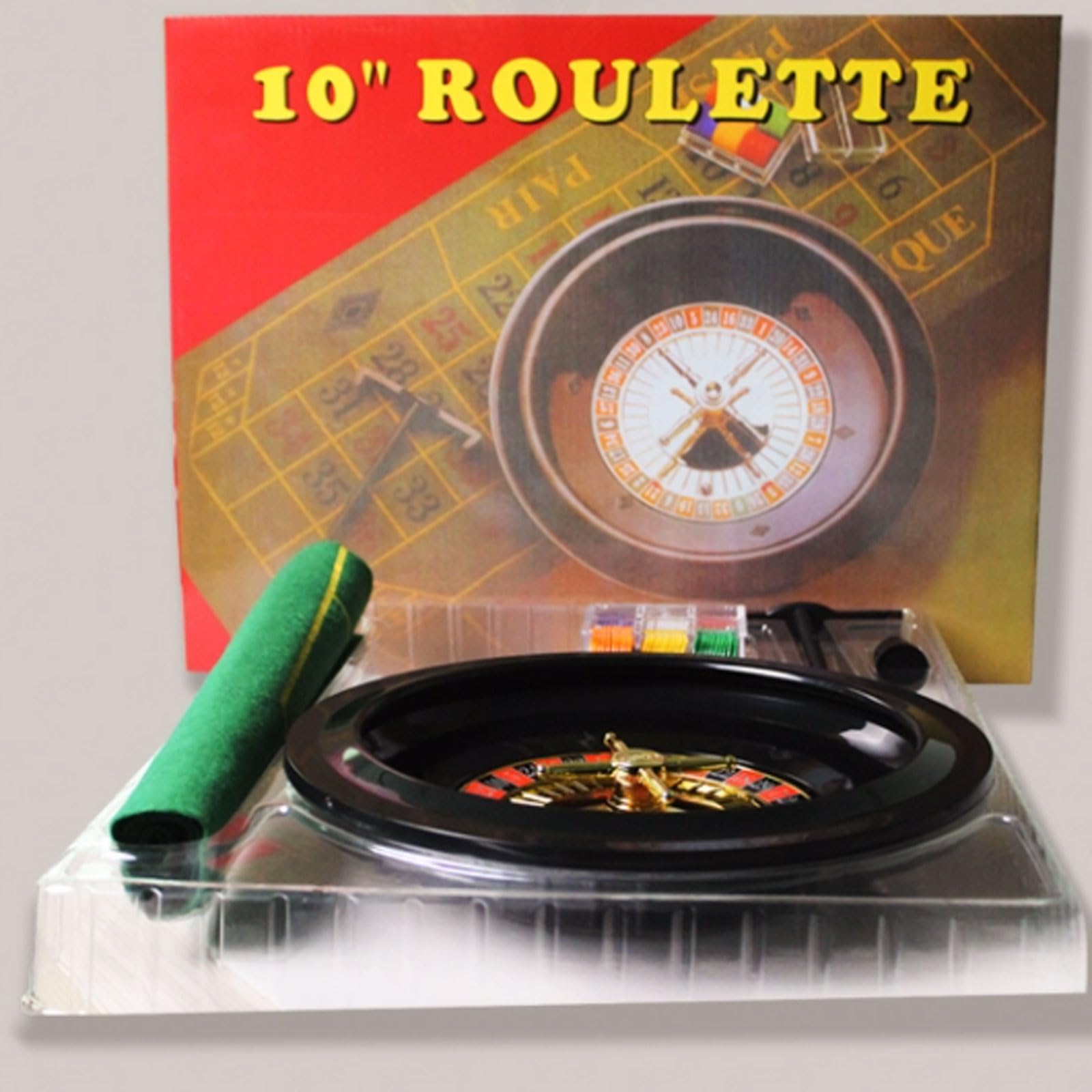 GeRRiT Roulette-Rad 18-Zoll-schwarzes Deluxe-Roulette-Rad-Set, Präzisionslager mit Einzel-Null-Layout, Roulette, Roulette-Spiele für Spieleabende Partyspiele