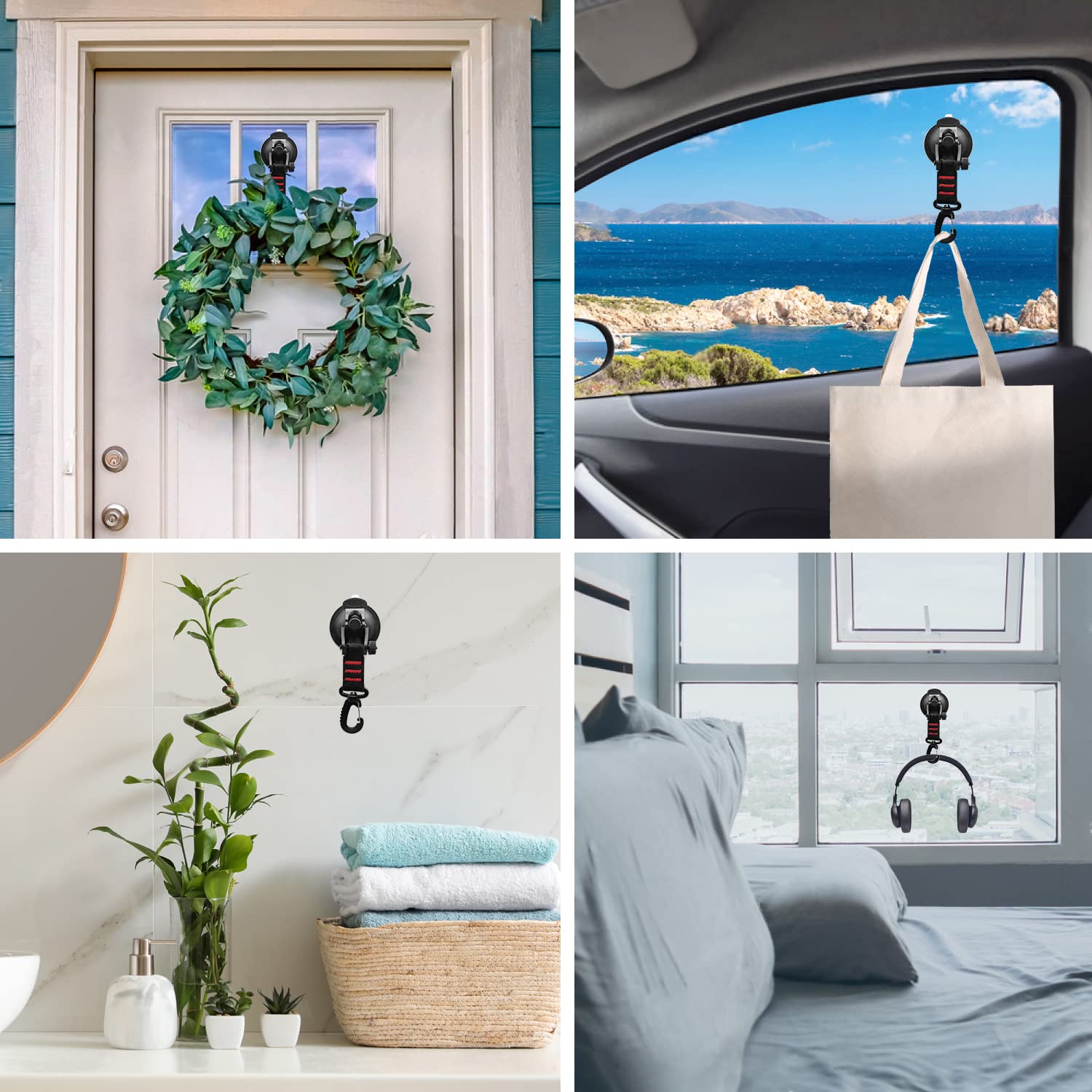 Kit Fissaggio Tenda Da Sole Per Camper - 8 Ventose Compatibili Dometic, Plastica ABS Nera