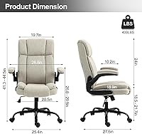 Vista 2 de Silla de oficina con respaldo alto, ergonómica, ejecutiva, silla de escritorio para computadora, cómoda tela, acolchada, sillas de escritorio