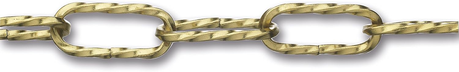 BL18 Indicative lustrerie-décoration Chain Brass-Plated Steel Twisted Yarn – Work Load 10 kg Diameter 2 mm – reel 25 m, gold