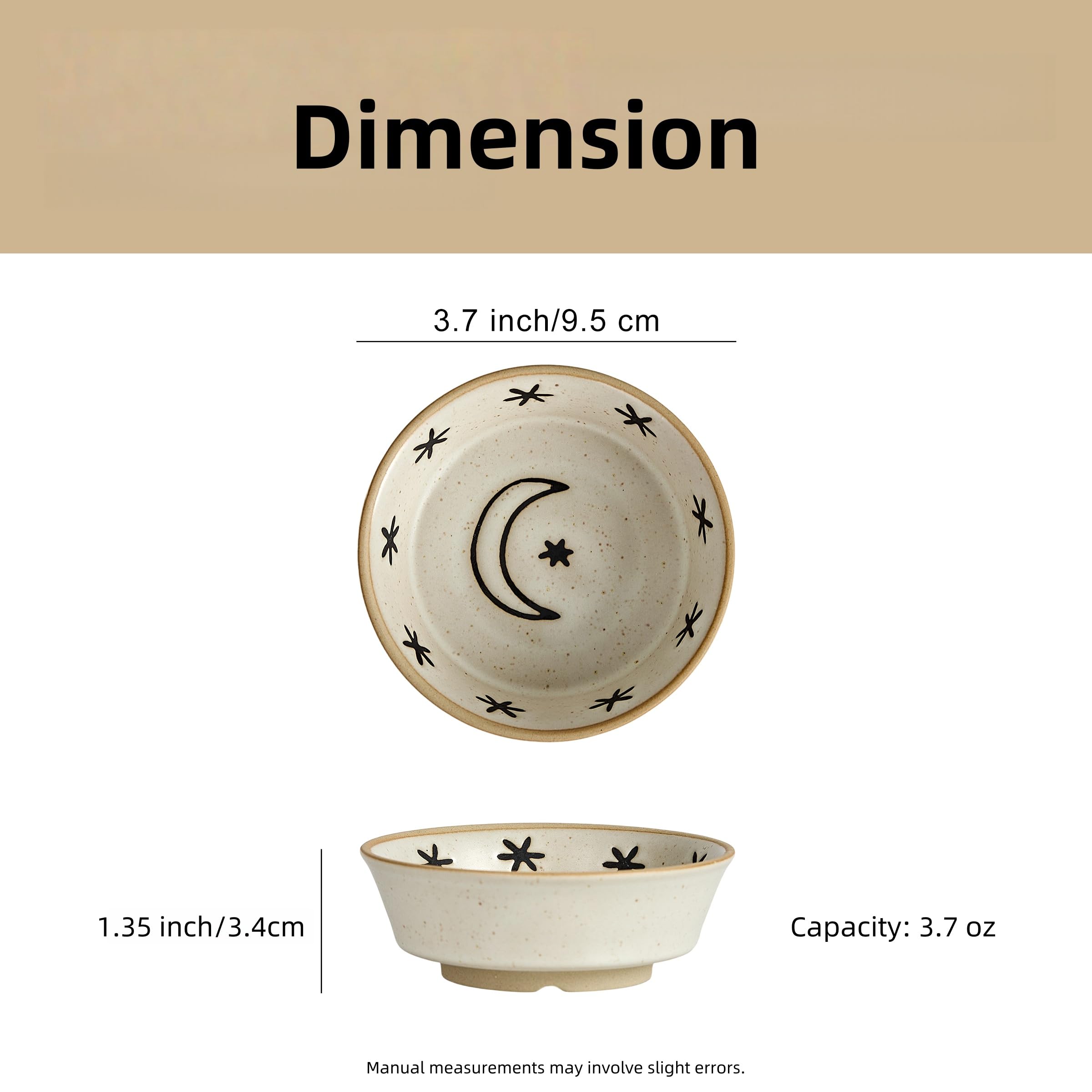 Ceramic Dipping Sauce Bowls – Small Charcuterie Dip Cups Cooking Prep Condiment Oil Dish Mini Tapas Plates For Soy Sushi Salsas Wasabi Appetizer Dessert - Set Of 6 Starry Blue - Ceramics