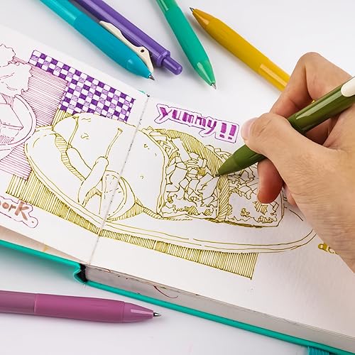 Vista 22 de WRITECH Bolígrafos de gel retráctiles de secado rápido, bolígrafos de tinta de 0.020 in, multicolor para diario, dibujar, garabatear y tomar notas M