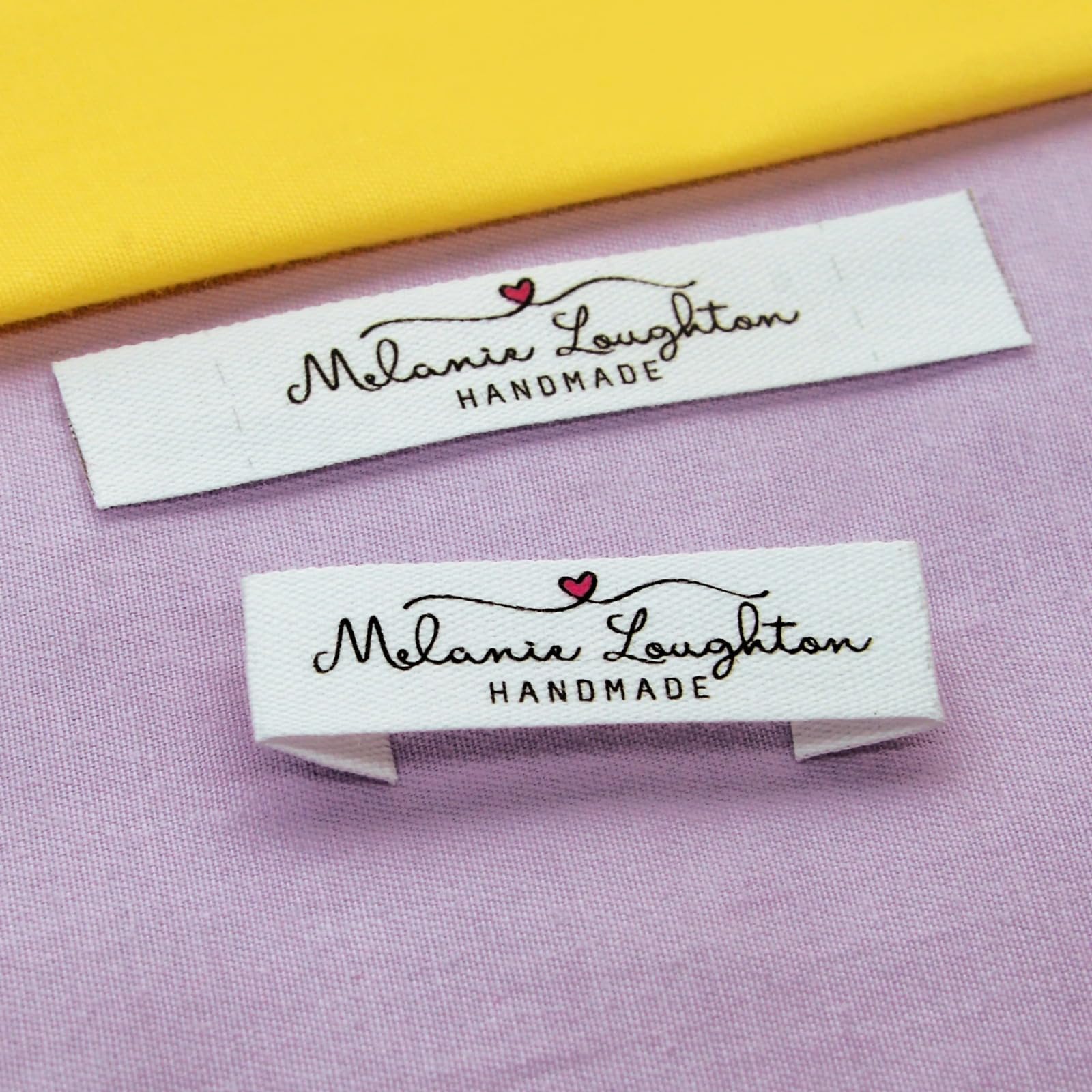 Custom Clothing Labels,Personalised Sewing Labels,Clothing Tags,Handmade Label,Knitted Fabric Labels,Personalised Name/Logo Labels for Sewing,Custom sew in Clothing Labels,Sewing Accessories (100pcs)