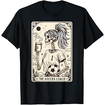 Soccer Coach Tarot Card Halloween Skeleton Soccer Mom Witchy T-Shirt